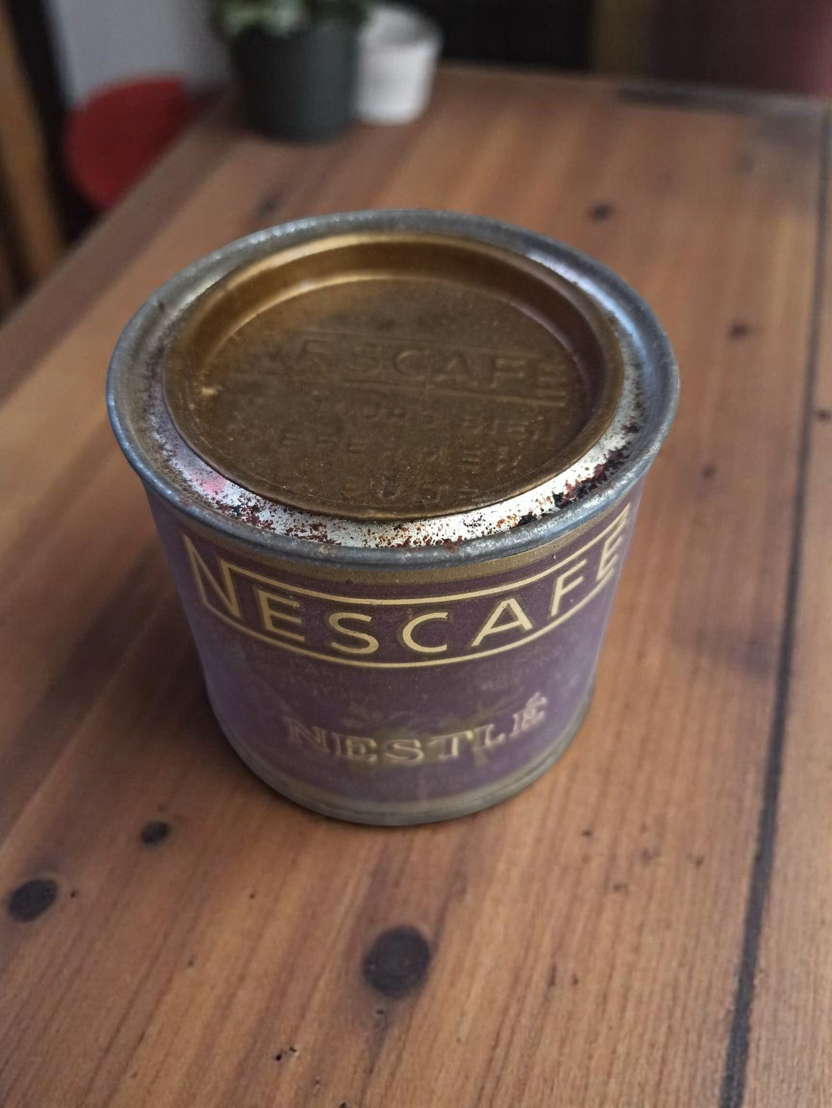 Boîte métal Nescafé Nestlé vintage ancienne, déco rétro, collection café