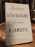 Partition ancienne Fantaisie sur la Part du Diable Auber Lamotte Opéra-Comique v