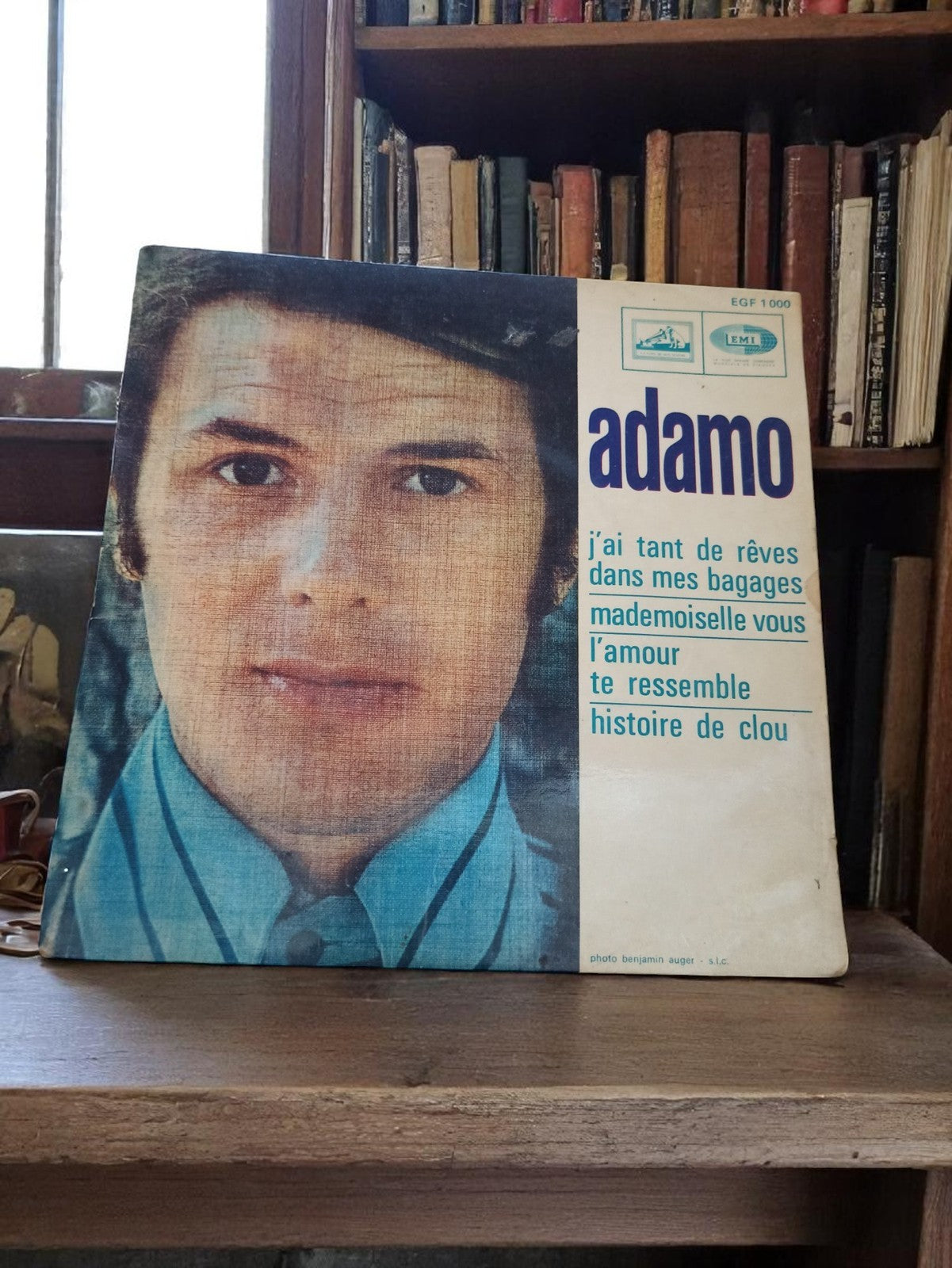 Vinyle 45 tours Adamo EGF 1000 pochette photo années 60 vintage rétro