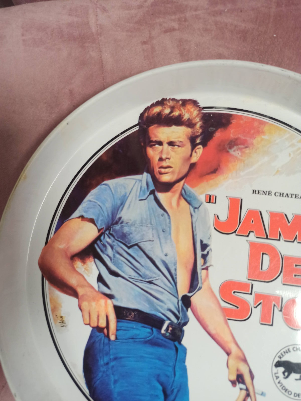 Plateau vintage James Dean René Château Pop Art cinéma années 80 déco
