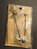 Boucles d’oreilles vintage pendantes argenté bleu deadstock années 70 rétro