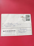 Enveloppe philatélie affranchie Russie cachets timbres usagés écriture manuscrit