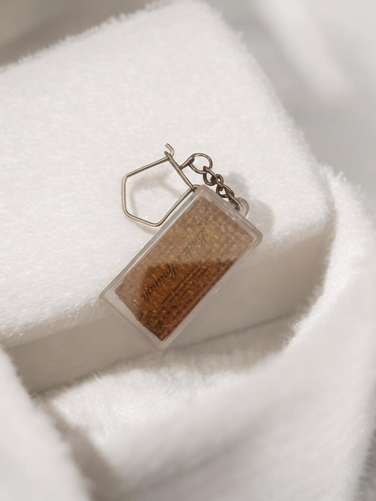 Porte-clés publicitaire ancien vintage rectangulaire transparent rétro rare