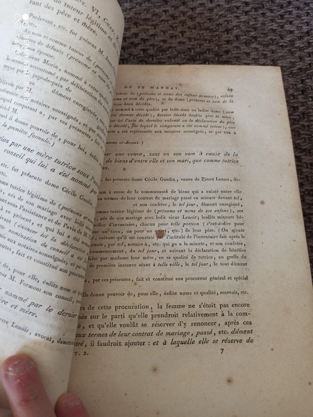 Livre ancien notariat 1807 Parfait Notaire Tome 2 Garnery Paris droit rare