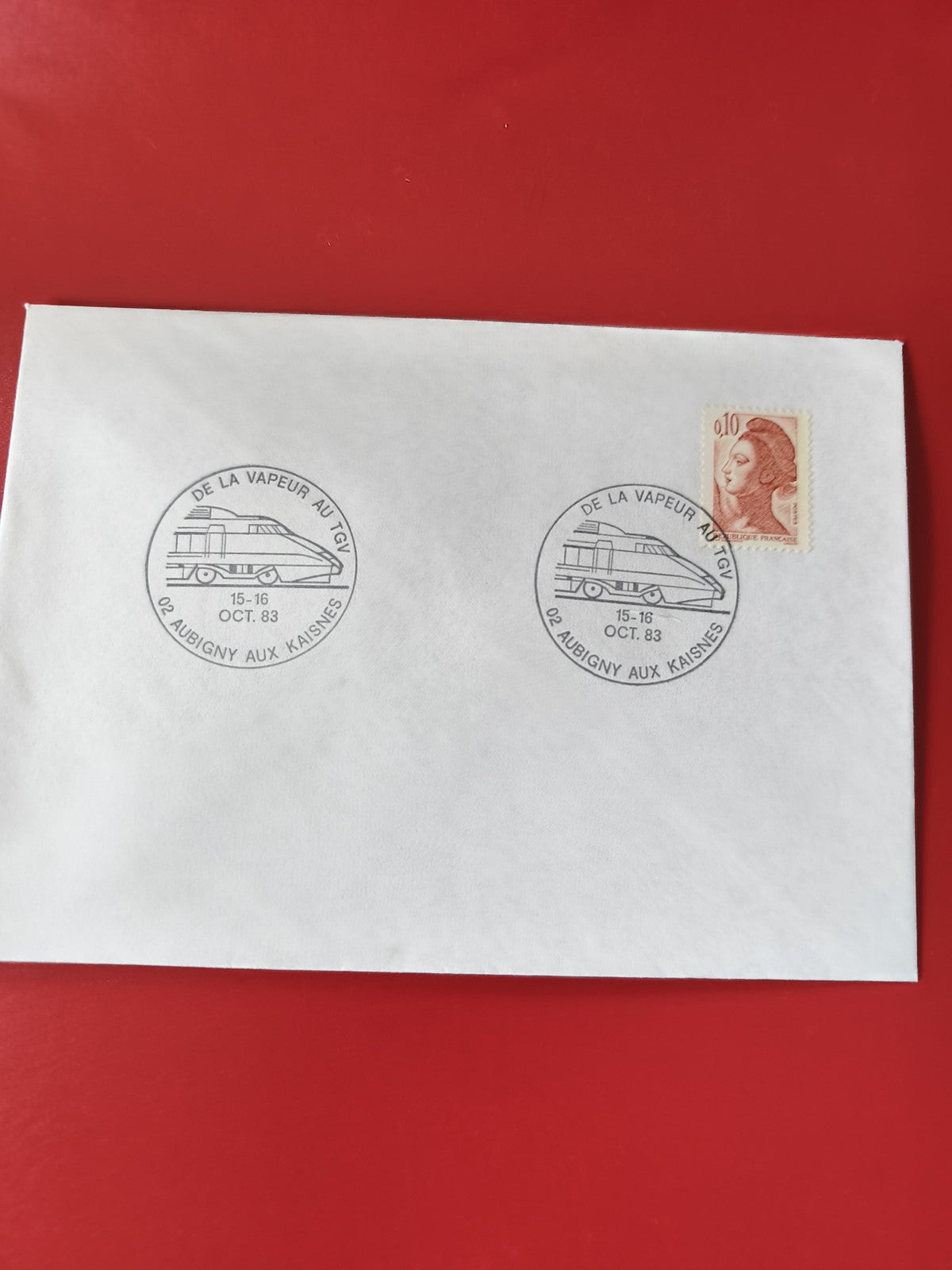 Enveloppe philatélie oblitérée TGV 1983 timbre Marianne 0,10? France