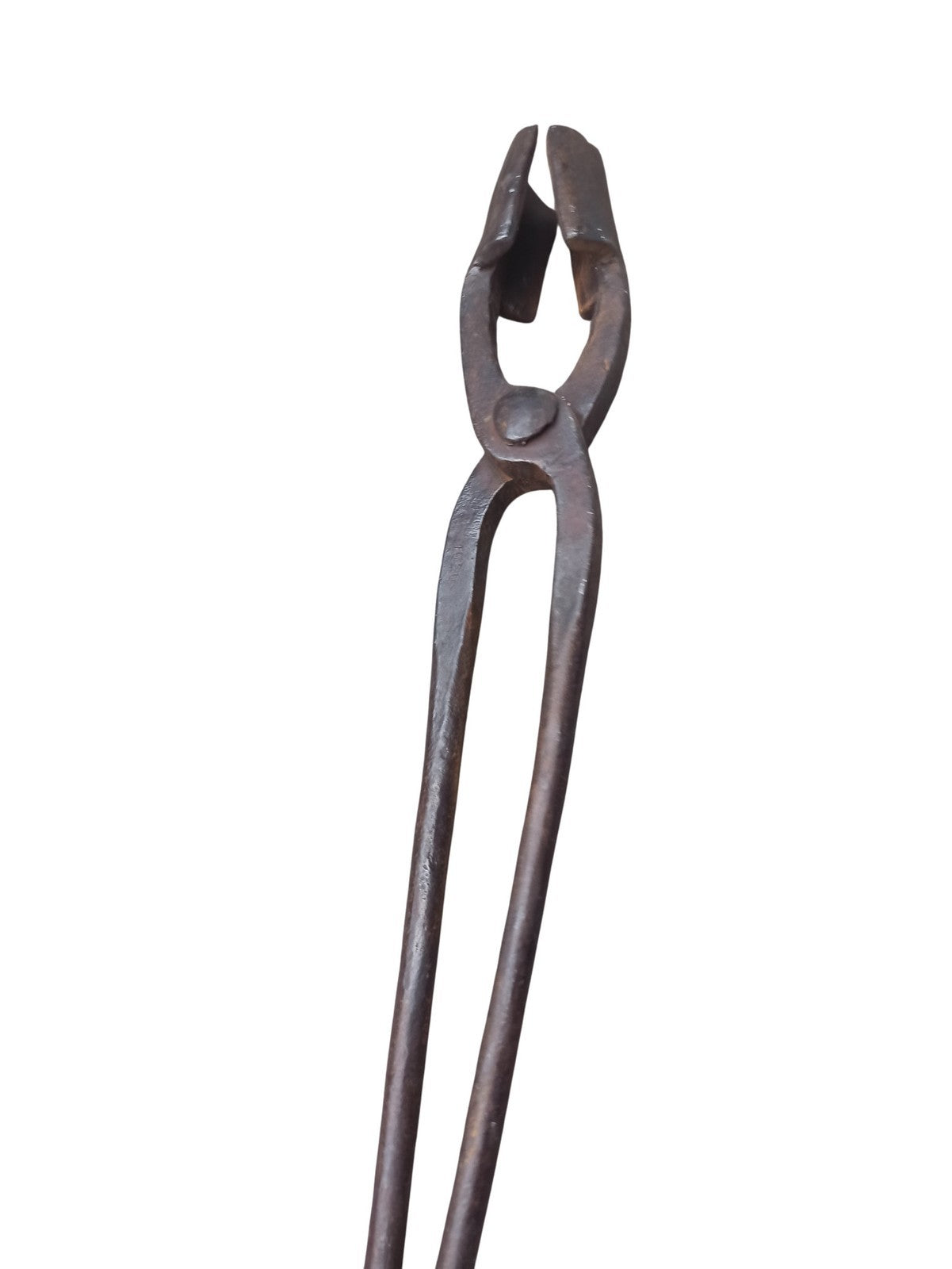 Pince de forgeron ancienne XIXe, outil vintage rétro, aspect métallique patiné