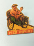 Pin's vintage Les Aventures de Pier Import, personnage en pousse-pousse, collect