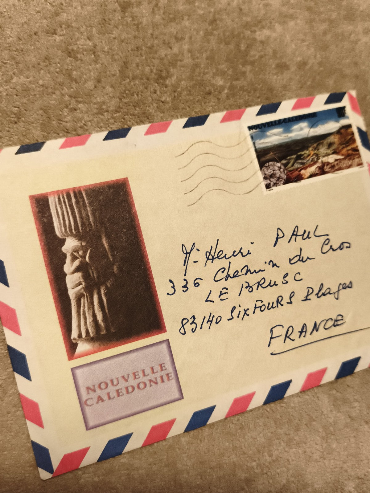 Lettre affranchie Nouvelle-Calédonie cachet visible timbre paysage (Ref 27)