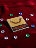 Pin's vintage émail Speedy carré logo sourire années 80 publicité rétro