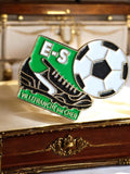 Pin's vintage football ES Villefranche sur Cher émaillé vert noir