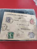 Ancienne enveloppe oblitérée France philatélie, timbres variés, chargée collecti