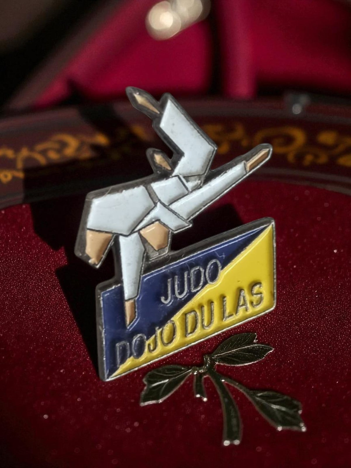 Pin's vintage Judo Dojo du Las ancien badge émaillé sport publicité