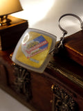 Porte-clés publicitaire Végétaline vintage années 70, forme carrée, rare