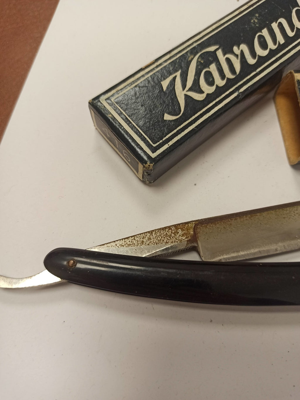 Rasoir coupe-choux ancien Kalrand vintage 1920 boîte d'origine rétro barbier