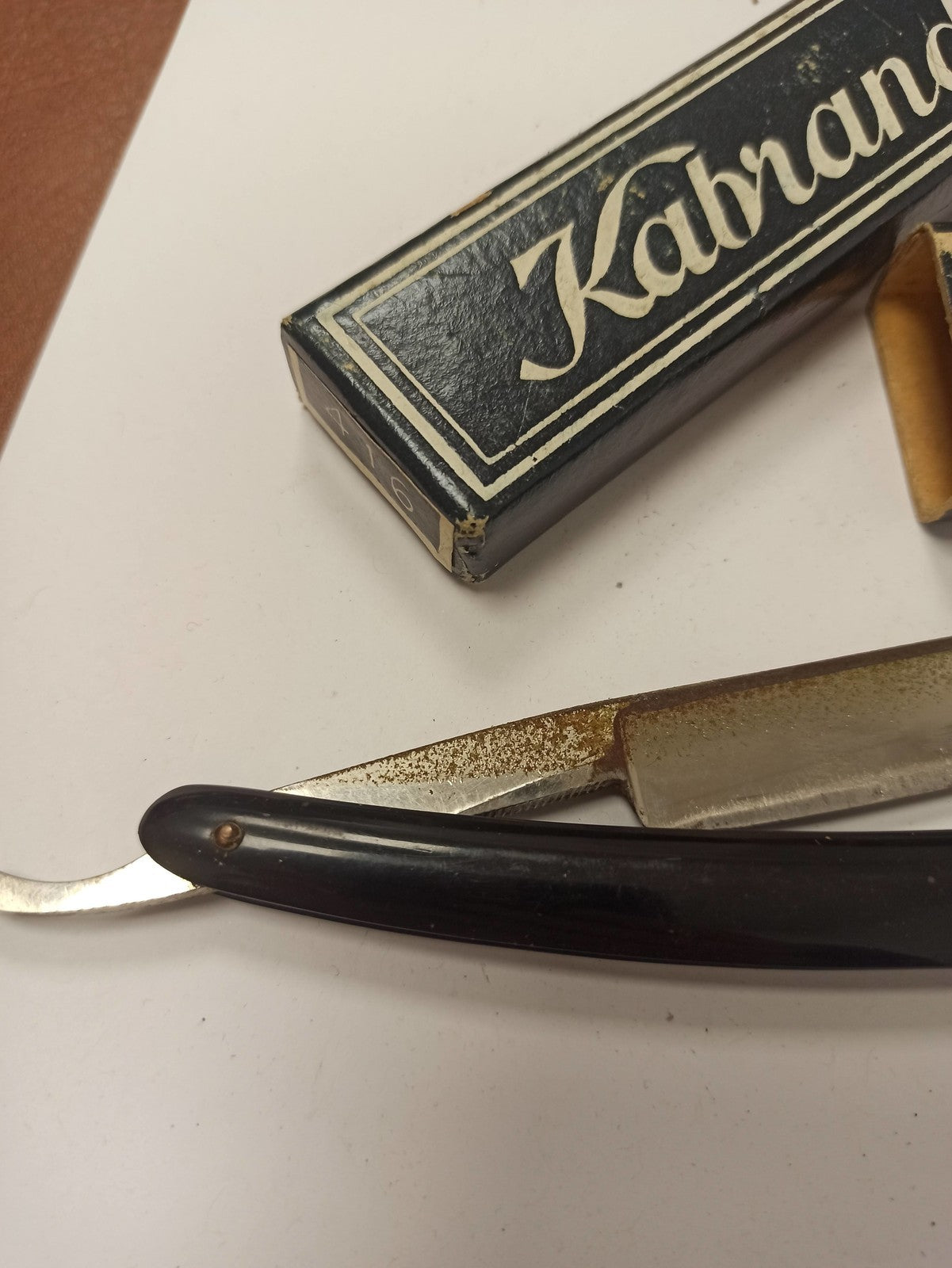 Rasoir coupe-choux ancien Kalrand vintage 1920 boîte d'origine rétro barbier
