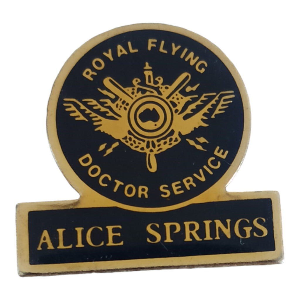 Plaque souvenir métal Royal Flying Doctor Service Alice Springs vintage Australi