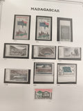 Timbres Madagascar Poste lot thèmes UNESCO paysages drapeaux Afrique