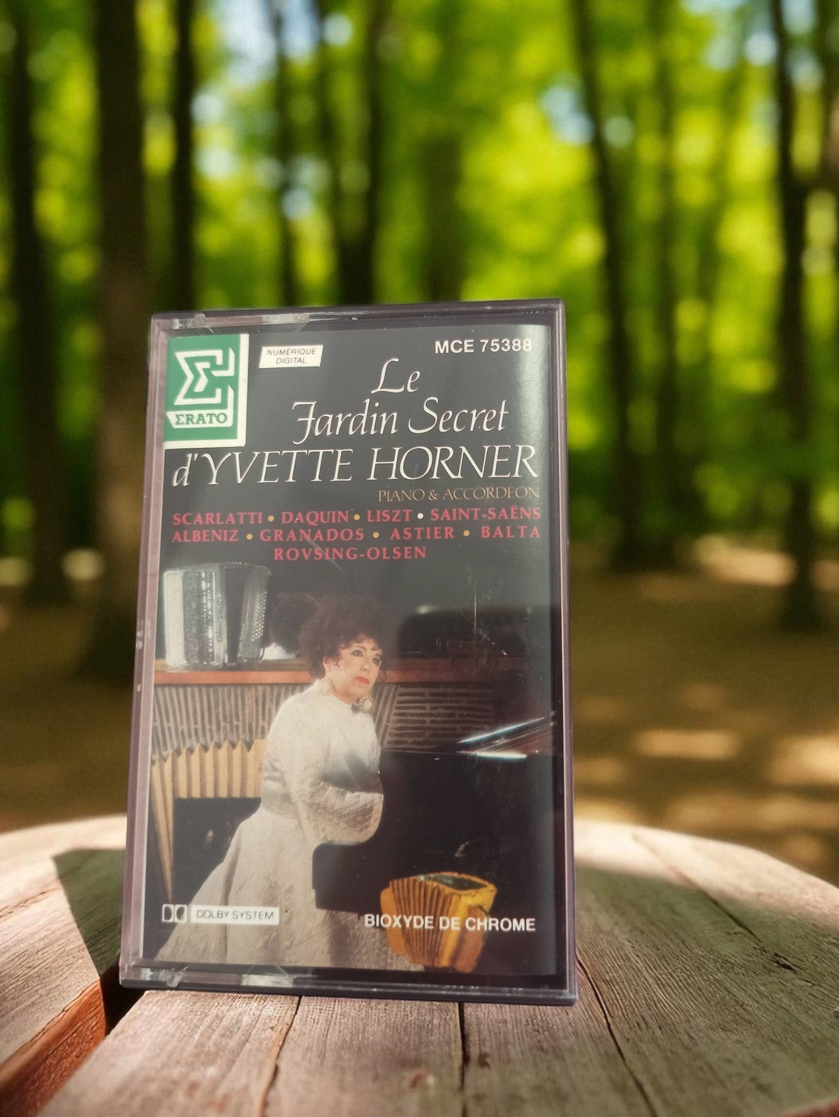 Cassette audio vintage Yvette Horner Le Jardin Secret Erato années 80 rétro