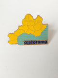 Pin's ancien Castorama vintage, badge rétro collection, objet publicitaire rare