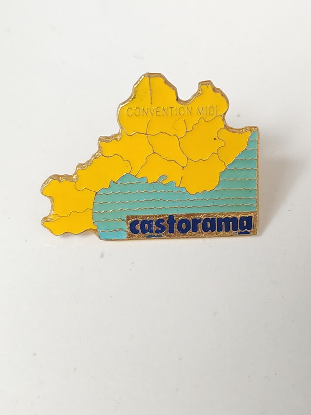 Pin's ancien Castorama vintage, badge rétro collection, objet publicitaire rare