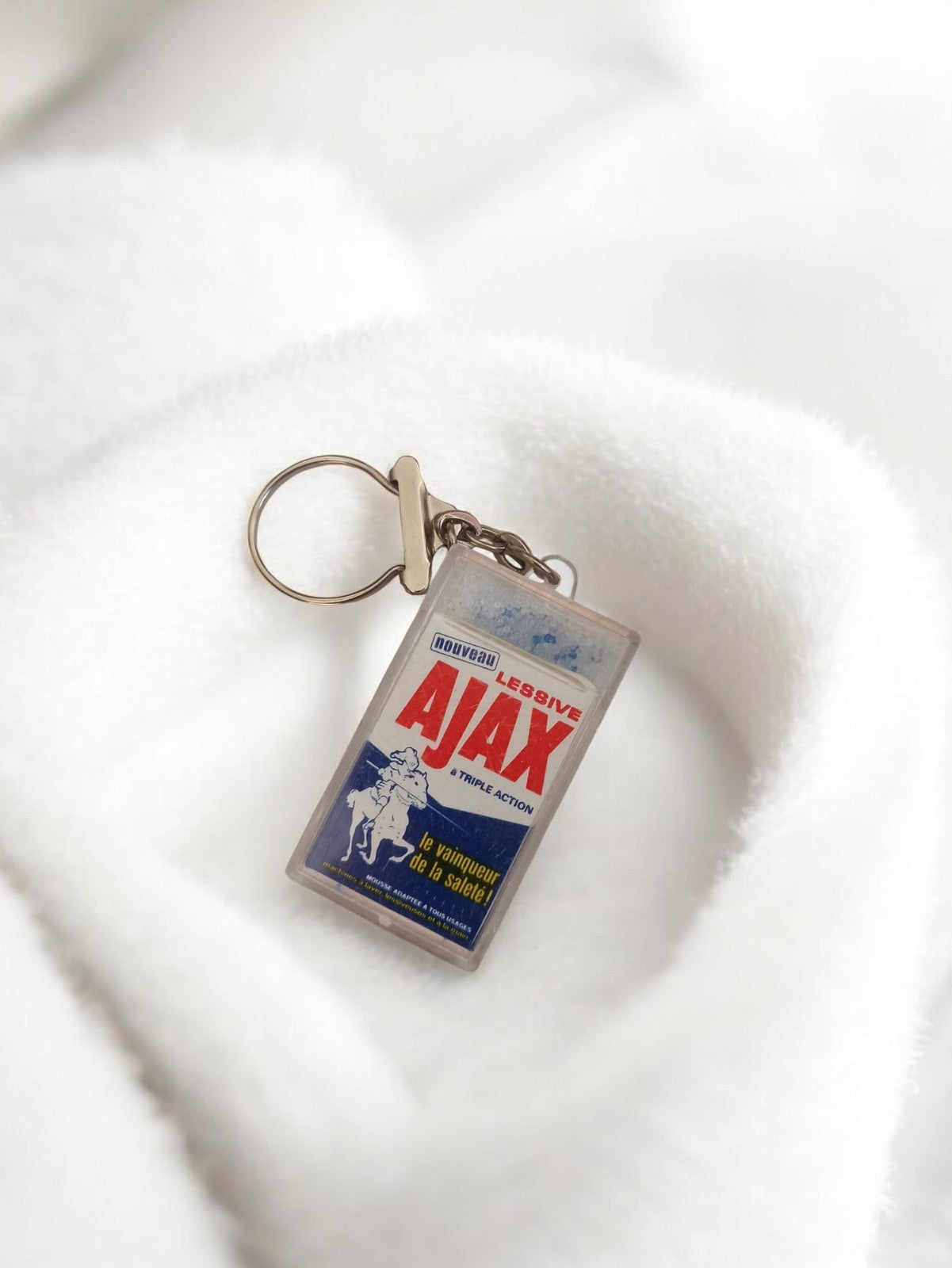 Porte-clés vintage AJAX lessive publicitaire ancien rétro promotionnel