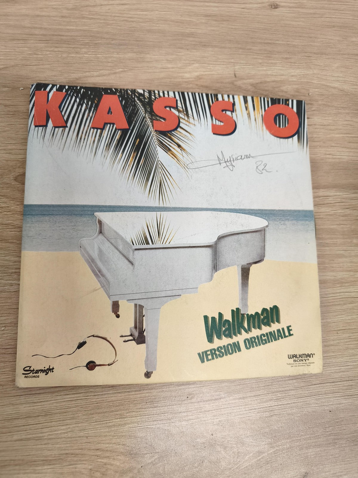 Kasso Walkman Version Originale 45 tours vinyle pochette plage piano signé