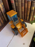 Miniature Chargeur JCB 435 vintage métal jaune jouet ancien bulldozer
