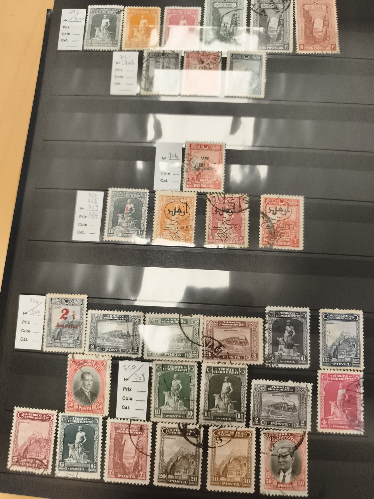 Timbres Turquie Poste Ottomane oblitérés, lot multicolore philatélie orientale
