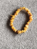 Bracelet chips pierres naturelles jaune orangé élastique bijou fantaisie