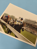 Ancienne photo course hippique Deauville 1995 Thierry Thilliez jockey