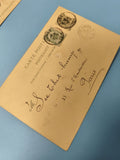 Ancienne carte postale Belgique XIXe, timbres philatélie, écriture manuscrite