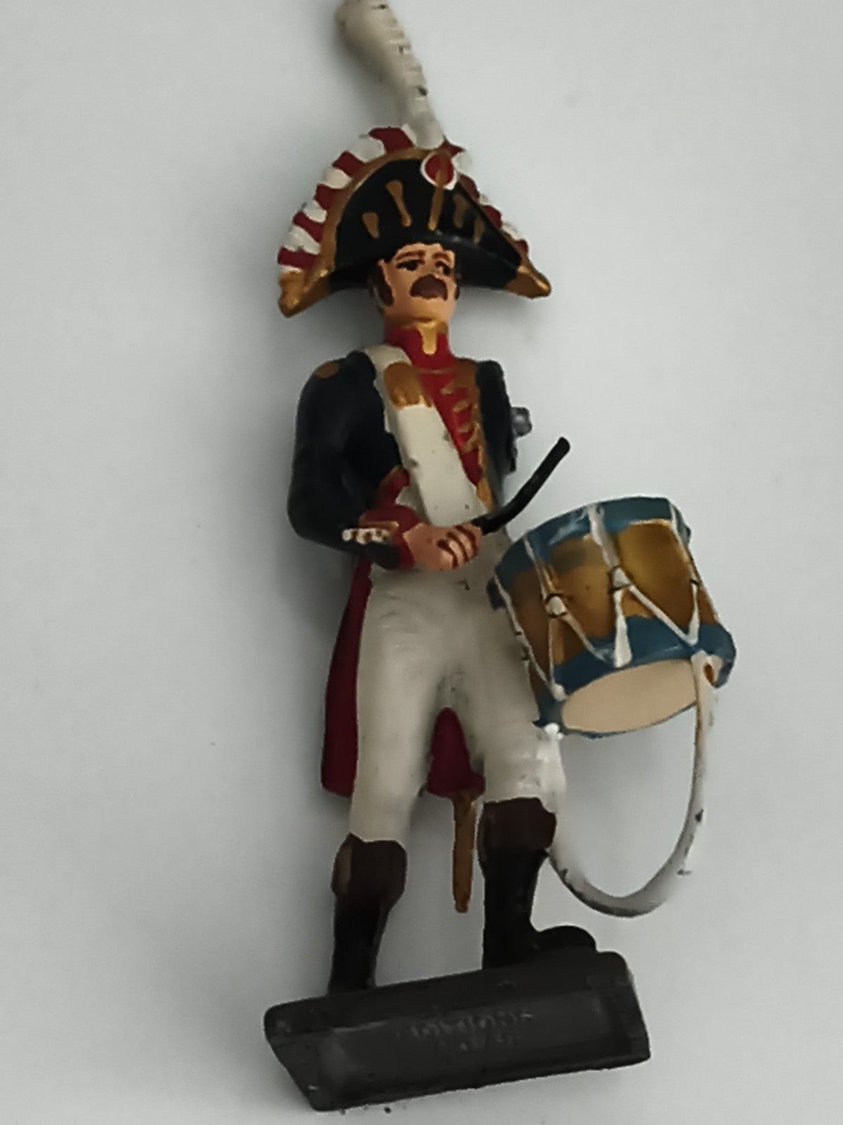 Figurine soldat tambour plomb Napoléon uniforme empire ancien jouet militaire