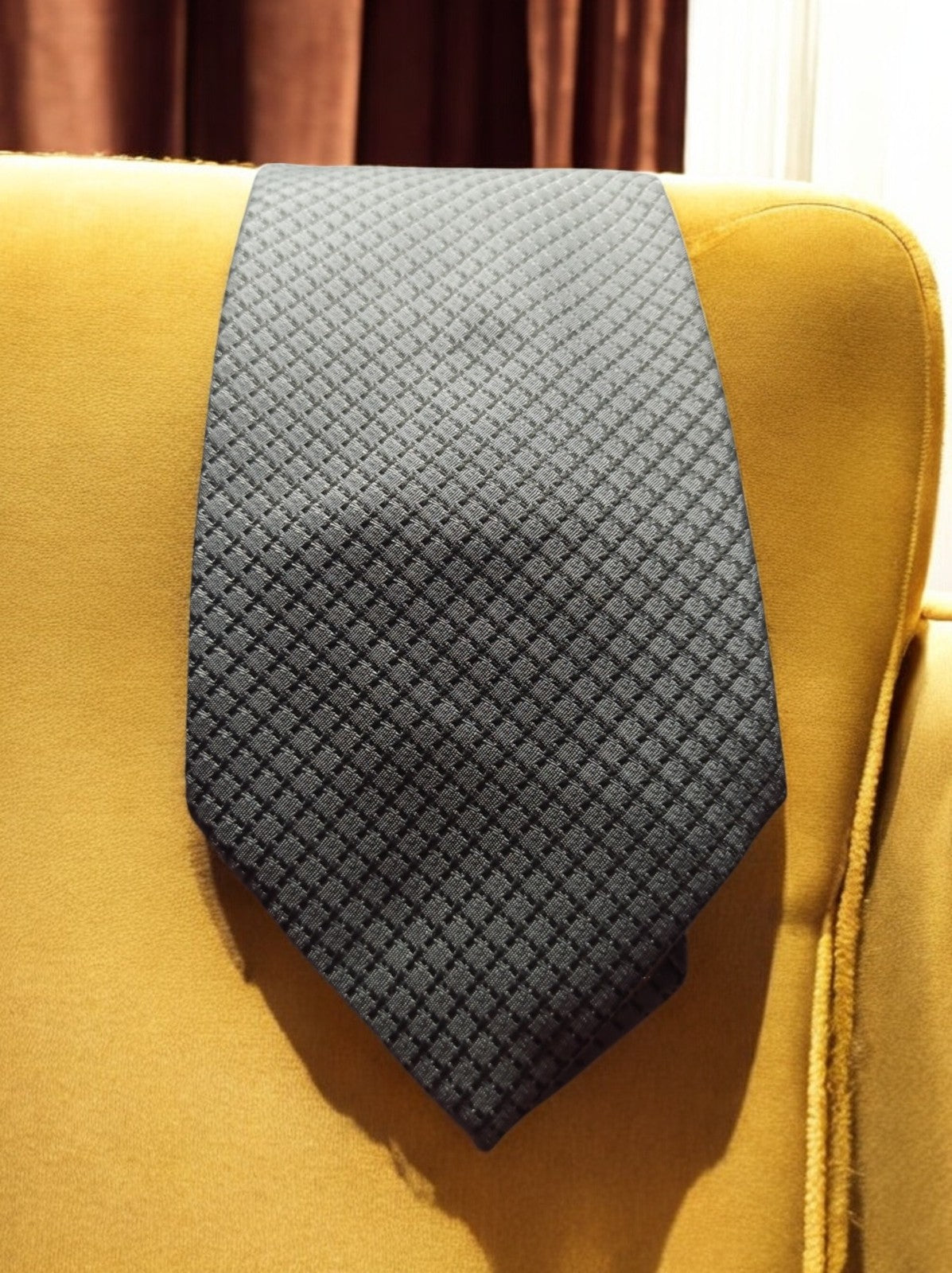 Cravate vintage Peter Milanode noire à motif texturé rétro homme