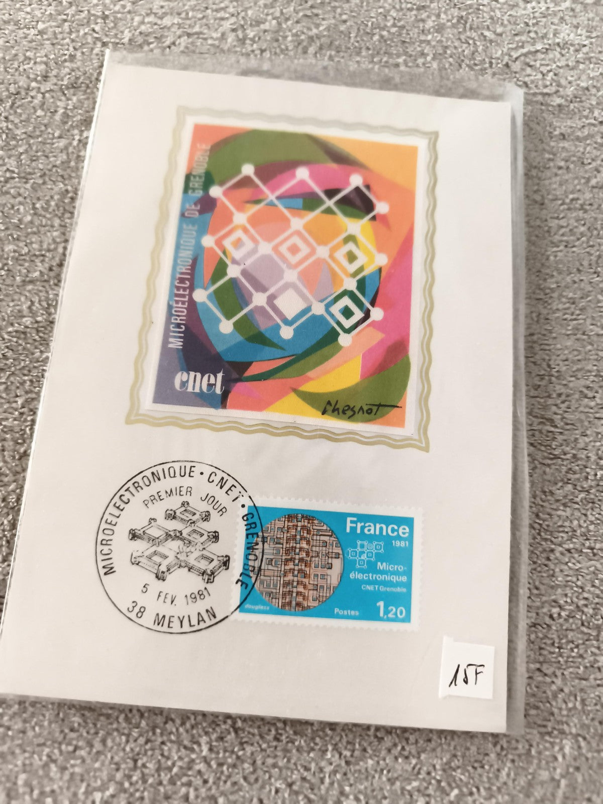 Lettre Premier Jour Microélectronique 1981 Grenoble Timbre France ancien FDC
