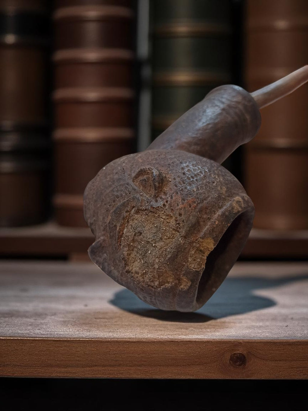 Pipe sculptée ancienne début XXe, tête d?homme, marque Ancienne, vintage