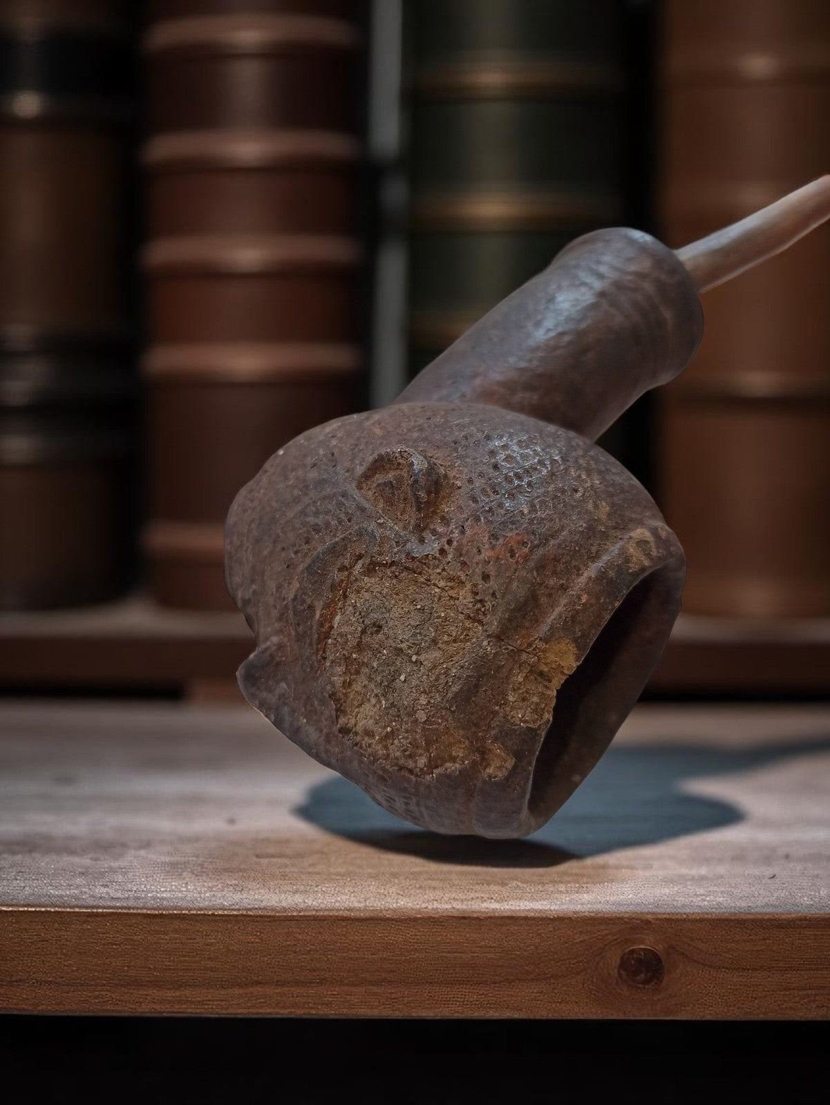 Pipe sculptée ancienne début XXe, tête d?homme, marque Ancienne, vintage