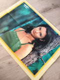 Poster série télé Look Whose, portrait femme, fond vert, plié