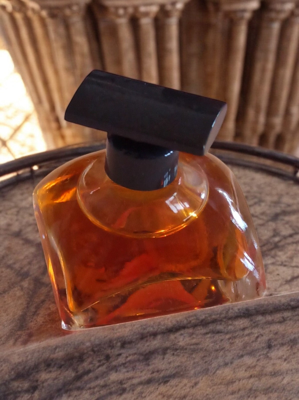 Miniature parfum vintage Spellbound flacon carré ambré collection rare