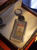 Porte-clés publicitaire vintage avec logo rétro gravé - Collector unique