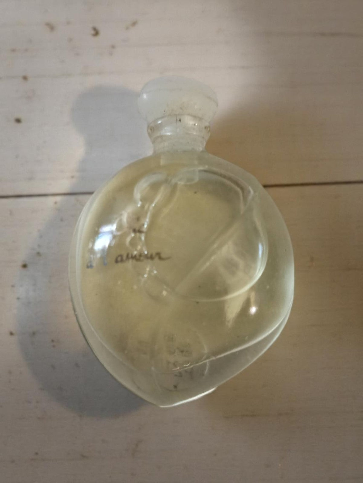 Miniature parfum vintage flacon ancien cœur transparent rétro déco