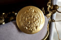 Bouton militaire doré BEUCHERD blason uniforme pompier ancien France