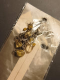 Boucles d’oreilles vintage pendantes perles jaunes deadstock rétro ancien