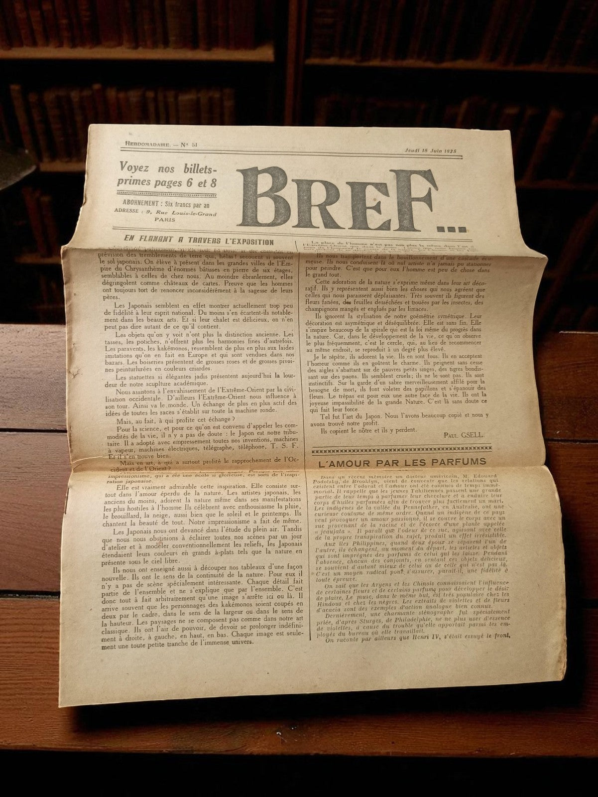 Journal ancien BREF 1925 presse vintage rétro France hebdomadaire déco papier