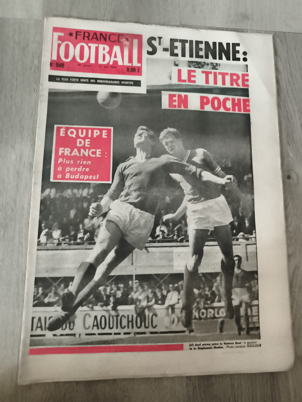 Ancien journal France Football 1964 St-Etienne titre en poche vintage