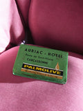 Savon hôtel vintage Palmolive Auriac Carcassonne rétro ancien emballage vert
