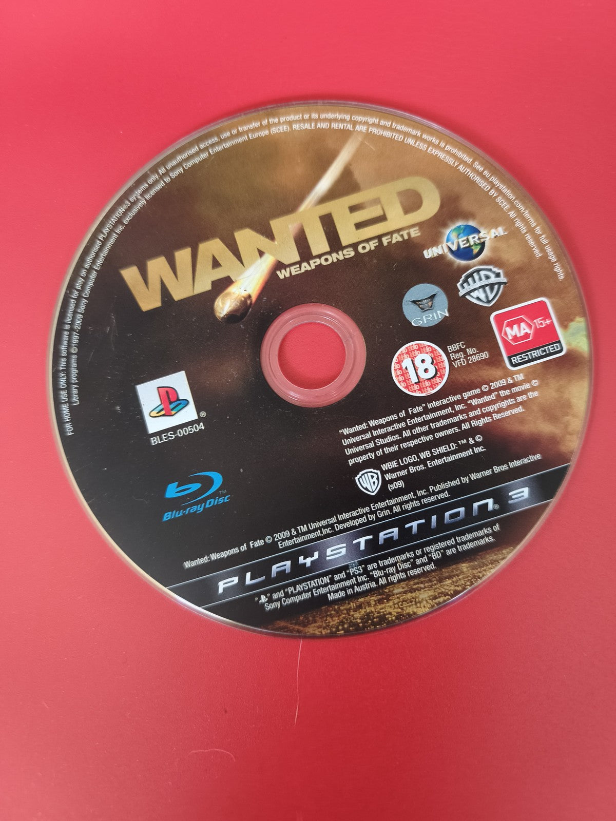 Jeu PS3 Wanted sur CD seul pour console Sony Playstation 3 ? version disque d?oc