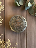 Pendentif vintage années 50 métal gravé motif ange, bijouterie deadstock