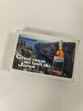 Ancien jeu de cartes publicitaire Pastis Janot, boîte illustrée Calanques