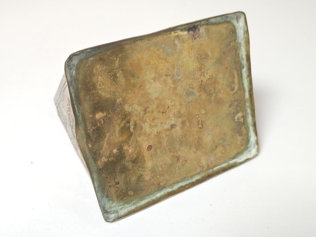 Ancien distributeur à cigarettes vintage laiton argent damasquiné Moyen-Orient d