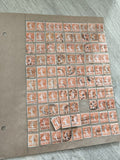 Gros lot ancien timbres Marianne 25c orange, planche philatélie étude France